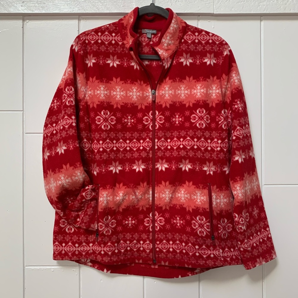 Talbots fleece zip-up jacket